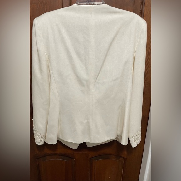 Nolan Miller white Embroidered beaded Women's Jacket with matching tank size 16 - Picture 2 of 11